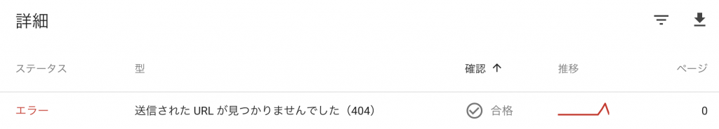 404エラーのステータスが合格に